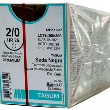 SUTURA SEDA NEGRA 2/0 HR25