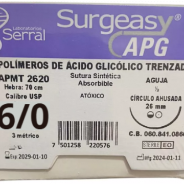 SUTURA ACIDO POLIGLICÓLICO 6/0