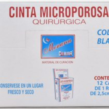 CINTA MICROPOROSA QUIRÚRGICA BLANCA (En Cajillas) 