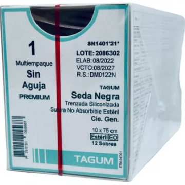 SUTURA SEDA NEGRA 1 SIN AGUJA