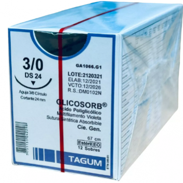 SUTURA ACIDO POLIGLICÓLICO 3/0 DS24